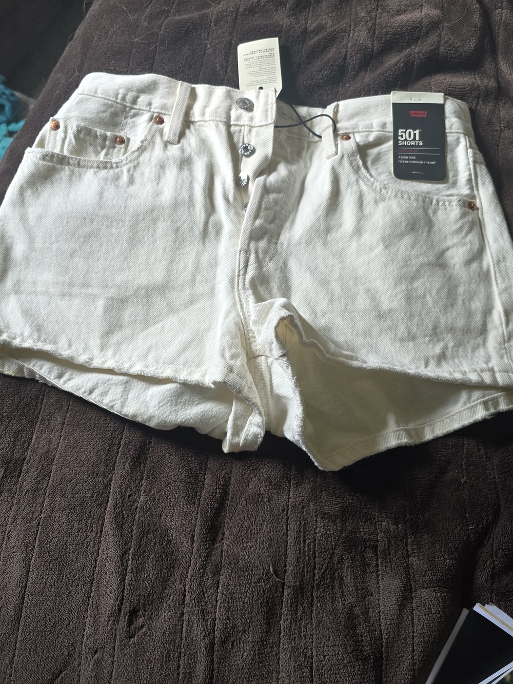 Levi's White 501 High-Rise Denim Shorts Size 29